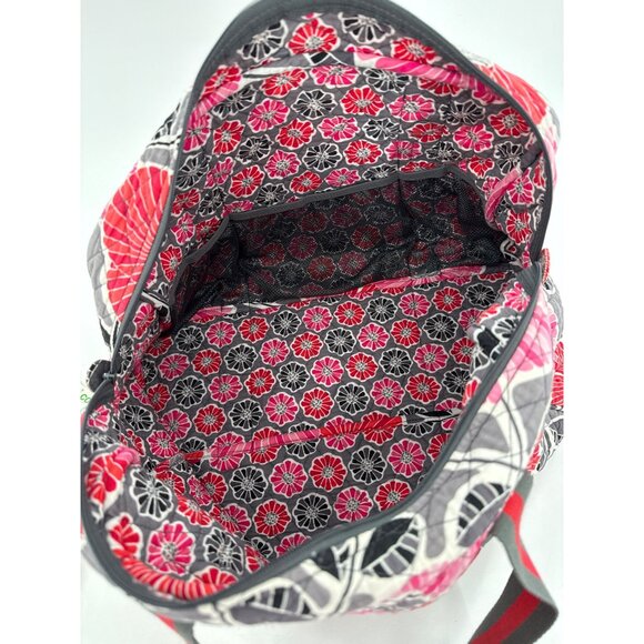 Vera Bradley Quilted Floral Duffle Bag With Black & Red Straps - Picture 7 of 9